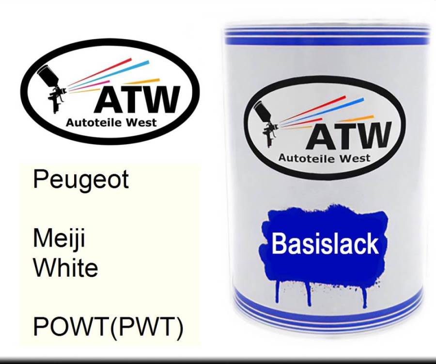 Peugeot, Meiji White, POWT(PWT): 500ml Lackdose, von ATW Autoteile West.